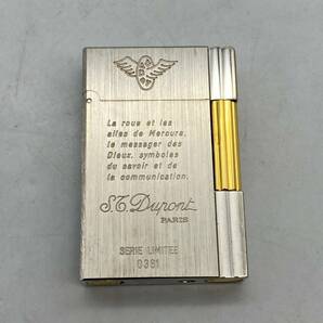 【X-15】S.T.Dupont デュポン メルキュール 限定品 シリアル入り 火花確認 ガスライター シルバー × ゴールド 喫煙具の画像1