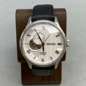 【P-63】SEIKO セイコー 4R39-00W0 PRESAGE プレサージュ 白文字盤 メカニカル 裏スケルトン 動作未確認