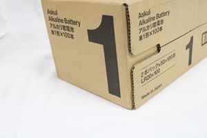 アスクル　アルカリ乾電池　単1形×100本入　日本製　期限2年以上保証　新品未開封◆2