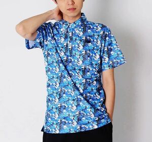 新品 カッパゴルフ ★カモフラ／迷彩★ 春夏 ドライストレッチ 半袖ポロシャツ 半袖Tシャツ ゴルフシャツ 半袖シャツ メンズM