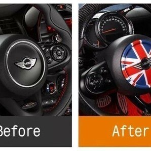 BMW MINI ミニ ホーンパッド カバー R55 R56 R57 R58 R59 R60 R61 JCW ミニクーパー ステアリング エンブレム ステッカーの画像4