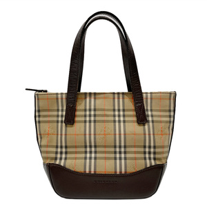  б/у B/ стандарт BURBERRY Burberry ручная сумочка Logo проверка Mini женский бежевый × Brown 20462158
