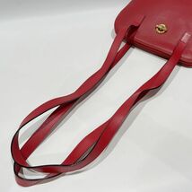 中古AB/使用感小 CELINE セリーヌ ショルダーバッグ サークルロゴ 肩掛け ヴィンテージ レディース レッド 20462269_画像7