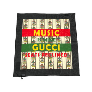 中古SA/極美品 GUCCI グッチ スカーフ スカーフ 63cm×63cm ソニーミュージックコラボ 100周年 MUSIC IS MINE ラスタ 20439408