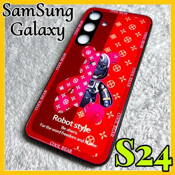 2024最新シリーズ　Samsung Galaxy S24 5Gケース TPU強化カラス　赤色　可愛い　お洒落　サムスン　ギャラクシーs24 5Gカバー　レッド