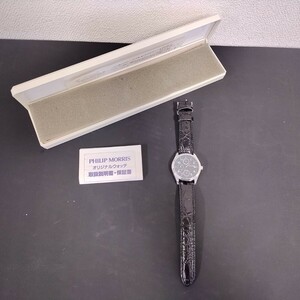 NR1123 腕時計 フィリップ・モリス PHILIP MORRIS CITIZEN シチズン オリジナルウォッチ 時計 ブラック レザー ケース付き 動作未確認