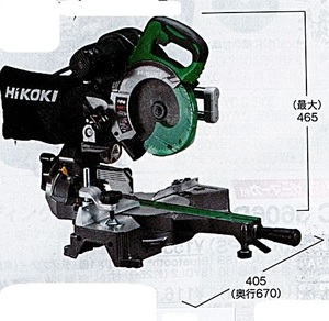 C1【郡定#16カル%060321-6】HIKOKI 丸ノコ　卓上スライド　C 6RSHD(K)チップソー黒鯱付き　レーザーマーカ付き 定価131800＋税　 送料別途