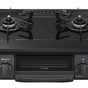 ☆リンナイ ガステーブル 都市ガス12A・13A用 幅約56cm 片面焼きグリル 左強火力 KG35NBKL/13A ブラック 外箱あり 美品☆の画像1