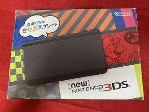 ☆ニンテンドー3DSハード　Newニンテンドー3DS本体 ブラック KTR-001 (状態：本体のみ、着せ替えカバー無し) ACケーブルあり 中古☆