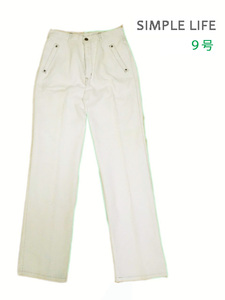 r344 ストレートデニム　9号　ｗ64　ホワイト ビッグジョン　BIG　JOHN レディースファッション　昭和レトロ　60年代70年代