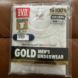 BVD 丸首半袖TシャツGOLD 新品　Mサイズ　綿100%