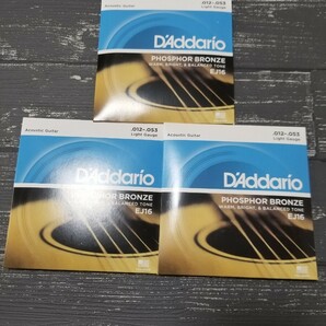 ★新品 D'Addario ダダリオ アコースティックギター弦 EJ-16 3セットの画像1