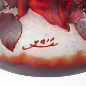 【SAKURAYA】西洋アンティーク【エミール・ガレ EmileGalle】薔薇彫刻スタンドランプ 卓上ライト ナイトランプ 照明 高さ55.5cmの画像7