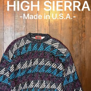 USA製!!【HIGH SIERRA ハイシエラ】ビンテージセーター アメリカ レア 総柄