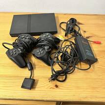 UTn674 【通電OK】SONY ソニー PlayStation 2 PS2 SCH-75000ブラック 薄型 通電のみ確認済み 現状品_画像1