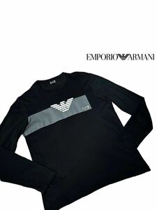 【希少デザイン】新品同様◆ EMPORIO ARMANI エンポリオ アルマーニ ◆ ロゴ ロング Tシャツ ロンT 長袖Tシャツ 長袖 トップス サイズ XL