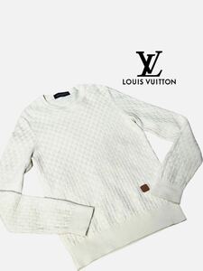 [ близко год модели тонкий вязаный ] как новый * LOUIS VUITTON Louis Vuitton * тонкий вязаный springs вязаный Damier tops размер M соответствует 