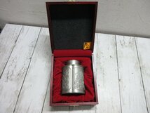 A 【未使用】ROYAL SELANGOR PEWTER ロイヤルセランゴールピューター 茶筒 錫製茶入れ 王室御用達 【星見】_画像6