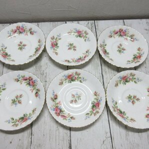 １円 ?ROYAL ALBERT ロイヤルアルバート MOSS ROSE モスローズ カップ&ソーサー ５客＋ソーサー 【星見】の画像8