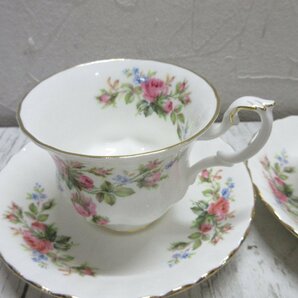 １円 ?ROYAL ALBERT ロイヤルアルバート MOSS ROSE モスローズ カップ&ソーサー ５客＋ソーサー 【星見】の画像6