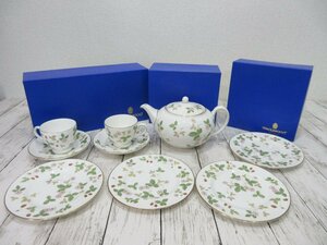 11.1 jpy superior article Wedgwood wild strawberry teapot & cup & saucer 2 customer & plate 4 sheets [ star see ]