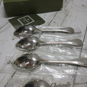 1.1円 美品 Christofle クリストフル シルバープレート 高級カトラリー パール スプーン 13.5cm 6pcs 【星見】の画像7