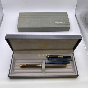 〇【6624】PARKER パーカー 万年筆 スターリングシルバー 14Kペン先