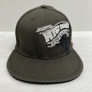 △【T-57】WEST COAST CHOPPERS　ウエストコーストチョッパーズ キャップ ナイロン ロゴ刺繍　SNAP BACK カーキ 帽子