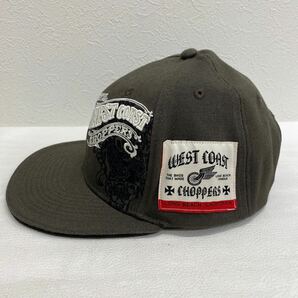 △【T-57】WEST COAST CHOPPERS ウエストコーストチョッパーズ キャップ ナイロン ロゴ刺繍 SNAP BACK カーキ 帽子の画像2