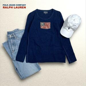 POLO JEANS RALPH LAUREN ポロジーンズ ラルフローレン ニット セーター 星条旗 レディース M