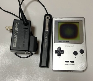 任天堂 Nintendo ゲームボーイポケット GAME BOY pocket 本体 MGB-001 画面ヤケ & バッテリーパック チャージャ MGB-002 MGB-003