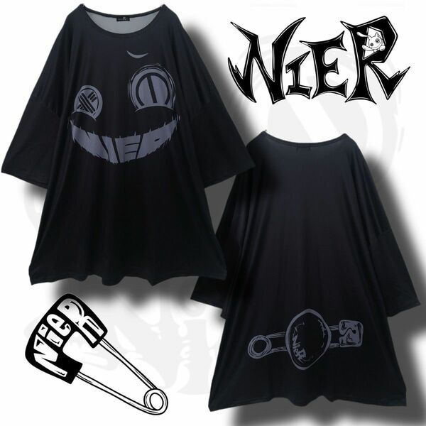 30日処分 NieR 超BIG SILHOUETTE CUTSEW【FACE LOGO】