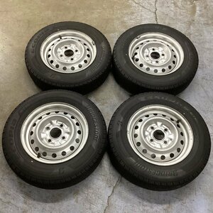 [W941D5A]@ 日産 ADバン(Y11)純正スチールホイール 14×5J+40 165/80R14 91/90N LT ブリヂストン エコピア R710 2022年 夏タイヤ 4本セット