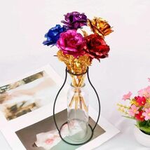 ゴールド ローズ フラワーギフト バラ 薔薇 造花 プレゼント 記念日 ブルー_画像2