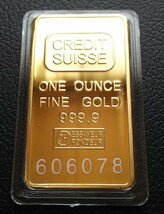 スイス シリアルナンバー 大型硬貨 記念金貨 金貨 CREDIT SUISSE インゴット コレクション 収納ケース付き_画像1