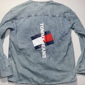 TOMMY JEANS トミージーンズ　メンズ　デニムジャケット　XL 背面デカロゴ　美品