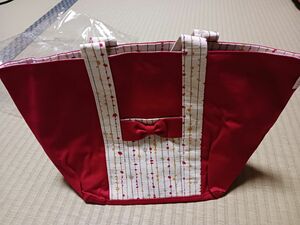 未使用 トートバッグ 赤 リボン バッグ kotono 日本製