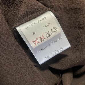 GUCCI グッチ シルク100% 長袖ワンピース 茶 ブラウン リボン ドレス イタリア製 40 Lの画像9