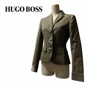 HUGO BOSS ヒューゴボス テーラードジャケット ストライプ カーキUS6 M相当