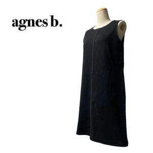 agnes b. アニエスベー ノースリーブワンピース ドレス 黒ブラック 2 M