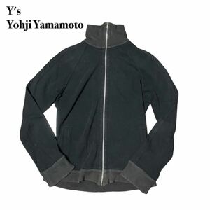 Y'S Yohji Yamamoto ワイズ ヨウジヤマモト ジップアップ トラックジャケット フリース 3 L 黒ブラック