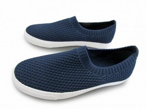 1 jpy ~L865 new goods AAA low cut / mesh slip-on shoes sneakers 25.5.NAVY*