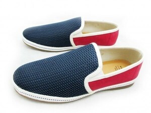 1円~L901新品a.v.v HOMMEメッシュスリッポン27㌢NAVY/RED♂