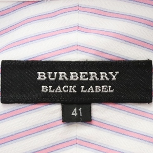 BURBERRY BLACK LABEL バーバリー ブラックレーベル 三陽商会 メンズ ストライプ柄 長袖コットンシャツ ドレスシャツ 41の画像7