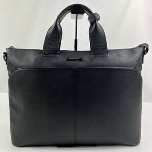 【極美品×定価30万円】BURBERRY BLACK LABEL バーバリー ブラックレーベル ビジネスバッグ トートバッグ 鞄 A4 本革 オール レザー 黒の画像2