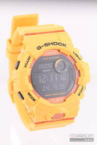 良品★R55 CASIO カシオ G-SHOCK ジーショック GBD-800 20気圧防水 ショックレジスト LEDバックライト オレンジ 動作確認済み