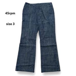 45rpm молния fly Denim джинсы flair индиго вышивка four чай пять a-rupi- M сделано в Японии размер 3