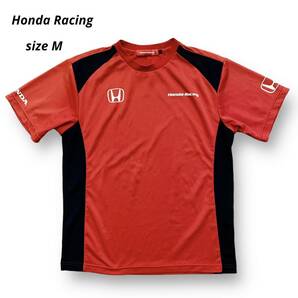 Honda Racing ホンダ レーシング 半袖 クルーネック Tシャツ ストレッチ プリント 赤 レッド トップス Tee サイズ Mの画像1