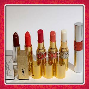 YSL Yves Saint-Laurent * lipstick, lip gloss 6 pcs set * rouge voryupte car in, rouge pyu-rukchu-ru collector 