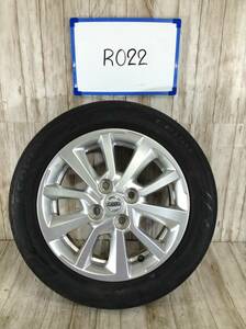 R022　タイヤホイール1本　日産　純正ホイール　4H/PCD100　155/65R14　4.5J　Offset +46　ラジアルタイヤ　ECOPIA　EP150